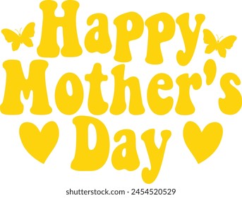 Mother’s Day typography clip art design on plain white transparent isolated background for sign, card, shirt, hoodie, sweatshirt, apparel, tag, mug, icon, poster or badge