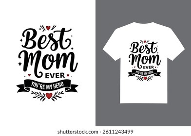  Day typography with heart and floral elements