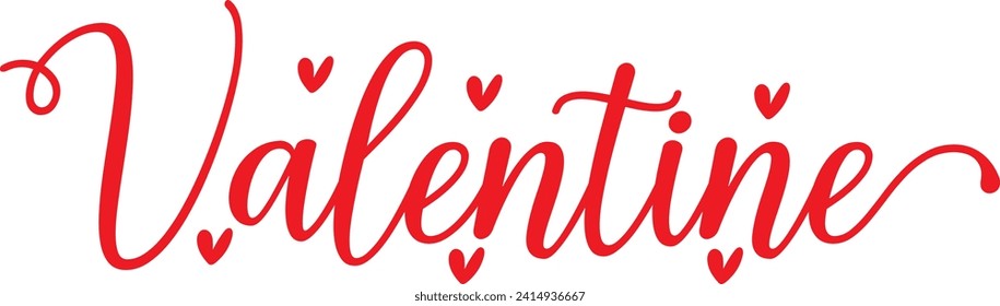 Texto de tipografía del Día de San Valentín sobre fondo aislado transparente y simple para tarjeta, camisa, capucha, sudadera, ropa, etiqueta, taza, icono, afiche o placa