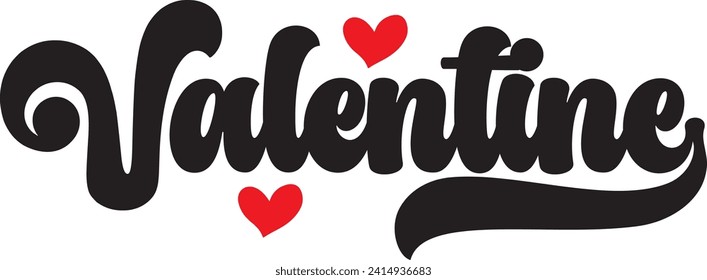 Texto de tipografía del Día de San Valentín sobre fondo aislado transparente y simple para tarjeta, camisa, capucha, sudadera, ropa, etiqueta, taza, icono, afiche o placa