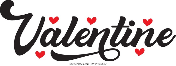Texto de tipografía del Día de San Valentín sobre fondo aislado transparente y simple para tarjeta, camisa, capucha, sudadera, ropa, etiqueta, taza, icono, afiche o placa