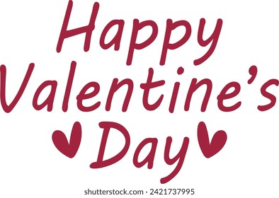 Texto de tipografía del Día de San Valentín sobre fondo aislado transparente y simple para tarjeta, camisa, capucha, sudadera, ropa, etiqueta, taza, icono, afiche o placa