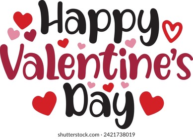 Texto de tipografía del Día de San Valentín sobre fondo aislado transparente y simple para tarjeta, camisa, capucha, sudadera, ropa, etiqueta, taza, icono, afiche o placa