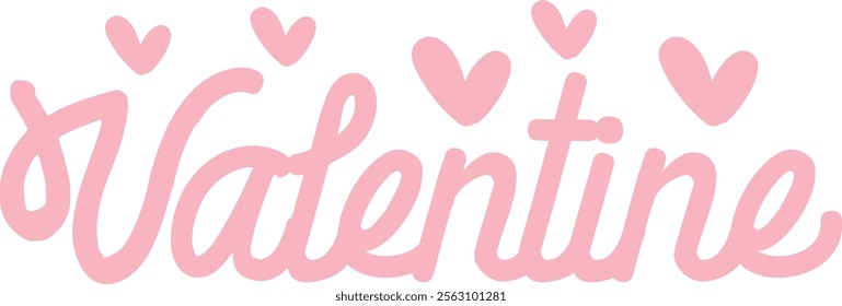 Valentine’s Day typography text on plain white transparent isolated background for card, shirt, hoodie, sweatshirt, apparel, tag, mug, icon, poster or badge