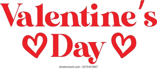 Valentine’s Day typography text on plain white transparent isolated background for card, shirt, hoodie, sweatshirt, apparel, tag, mug, icon, poster or badge