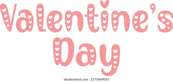 Valentine’s Day typography text on plain white transparent isolated background for card, shirt, hoodie, sweatshirt, apparel, tag, mug, icon, poster or badge
