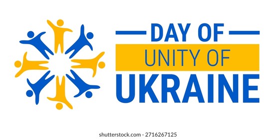 Day of Unity of Ukraine background, banner, card or poster design template is observed every year during January, to raise awareness about the mission. Vector illustration.