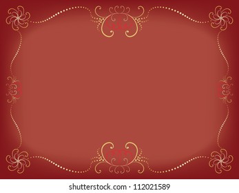 Day of Valentine background with vintage border vector illustration