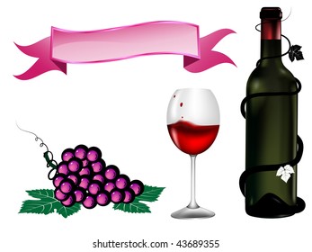 day valentine present with two glasses of wine and wine bottle