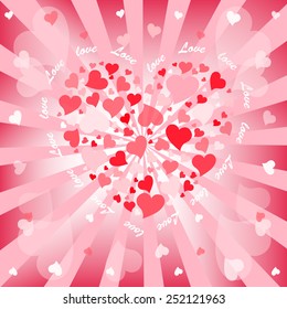 Day Valentines . Abstract hearts. Love - Vector Illustration 