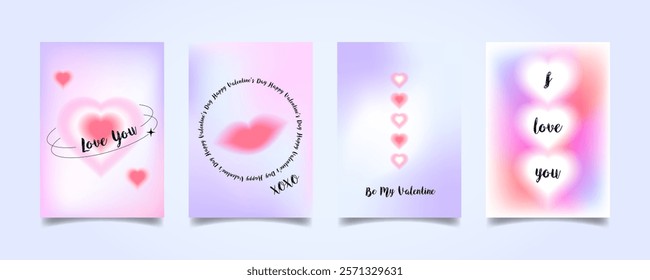 Valentine’ Day vector banner set.