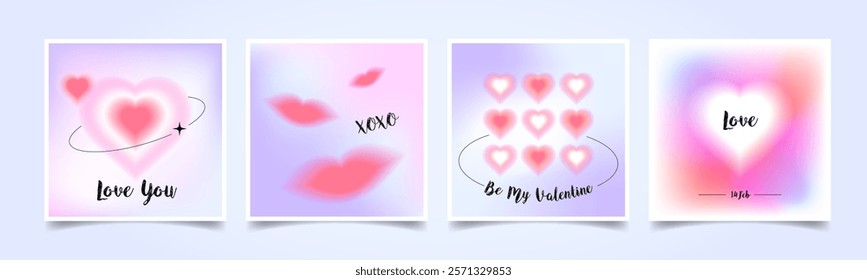 Valentine’ Day vector banner set.