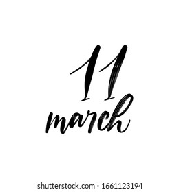 DAY VECTOR HAND LETTERING ICON 12 March. FOR CALENDAR