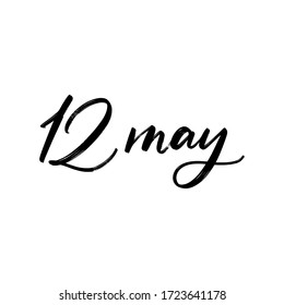 DAY VECTOR HAND LETTERING ICON. the 12 of may. FOR CALENDAR