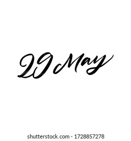 DAY VECTOR HAND LETTERING ICON. the 29 of may. FOR CALENDAR