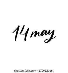 DAY VECTOR HAND LETTERING ICON. the 14 of may. FOR CALENDAR