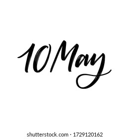 DAY VECTOR HAND LETTERING ICON. the 10 of may. FOR CALENDAR