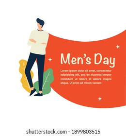 Men’s day vector illustration, father is my hero