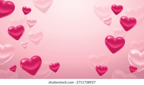 Dia dos Namorados Ilustração Vetorial com Fundo de Corações