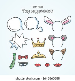 Valentine’s Day vector photo booth props and decoration