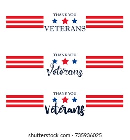 Day veteran usa banner, vector illustration flat, text, texture scrapes