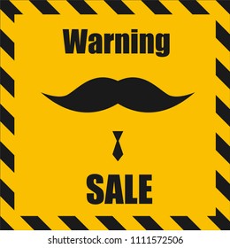 Father’s Day warning card Vector illustration