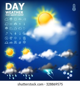 Day weather app icon vector art and illustration.