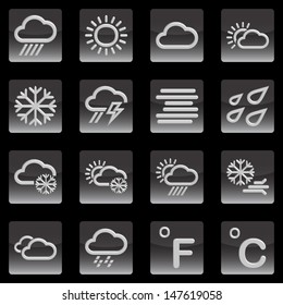 Day Weather Climate icons set on white background, EPS10 vector format