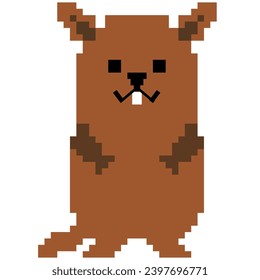 Day of weather prediction with the groundhog Pixel vector illustration Groundhog Day.