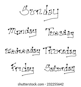 Day of the week Calligraphy