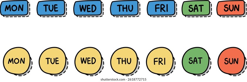 Día de la semana Caligrafía Diseño