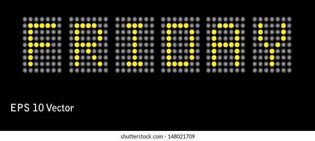 Day of Week  - Digital Display - EPS10 - Friday