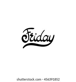 Day of the week - Friday. Hand drawn lettering. Vector, illustration. Modern calligraphy.