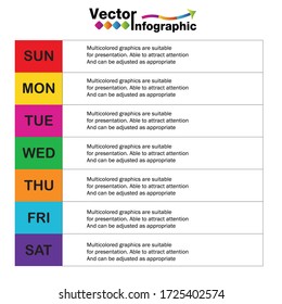 The day of the week schedule on a white background