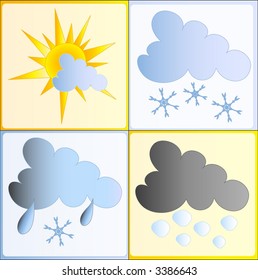 Day winter weather icons set