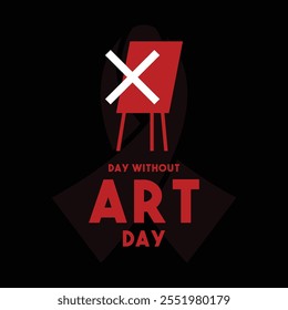 Day Without Art Day. Black background. Eps 10.