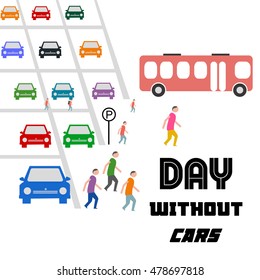 Day without cars poster symbol or icon