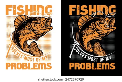 A day without fishing, Fishing typography Colorful vector t shirt design. Fishing t shirt design and custom fisherman quote. Fishing design ready for shirt print, vector, sport, background.