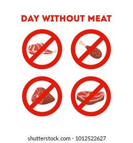 Day without meat. Meatout against cruelty for animals care.
