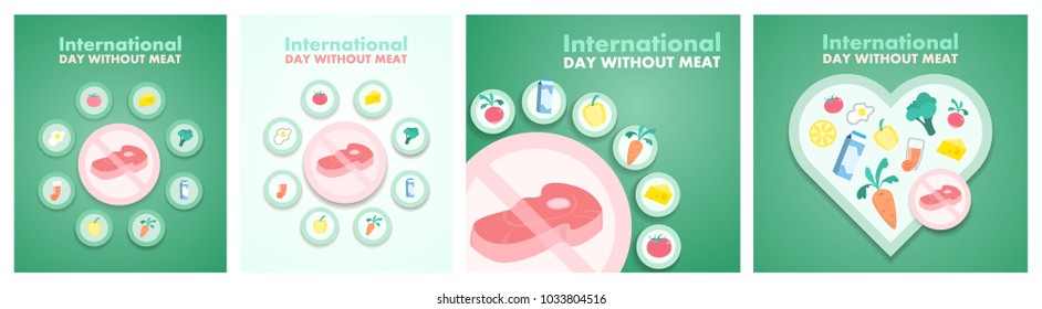 Day without meat. Meatout for healthy eating and balance.