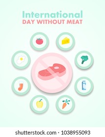 Day without meat. Meatout for healthy eating and balance.