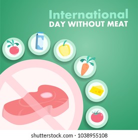 Day without meat. Meatout for healthy eating and balance.