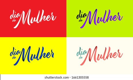 Logotipo vectorial del Día de la Mujer con varias versiones