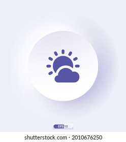 day_cloudy Icon. Weather Forecast Signs Color Icon. Include of Sun, Temperature, Storm, Cloud, Rain, Snow, Thunderstorm and Wind. Icons For Print, Web or Mobile App