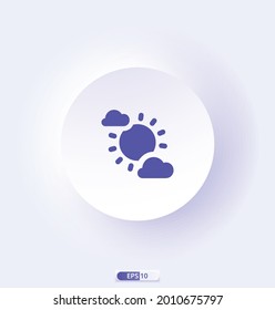 day_partly_cloudy Icon. Weather Forecast Signs Color Icon. Include of Sun, Temperature, Storm, Cloud, Rain, Snow, Thunderstorm and Wind. Icons For Print, Web or Mobile App