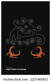 Dayak Art Dog Creation Aso Saung-01