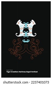 Dayak Art Tiger Creation Harimau Sapei Vertical-02