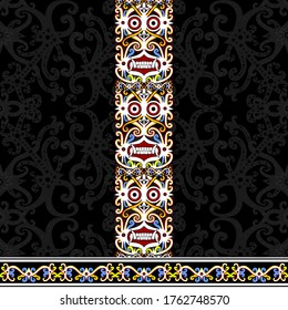 Dayak Or Borneo Classic Batik Pattern.