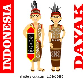 Dayak Borneo People Costumes