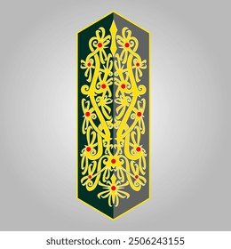 Dayak Ornament vector black yellow shield